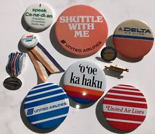 VTG United Air Lines Hawaiian, Delta Air Lines, Canadian Pacific Jet Buttons Lot picture