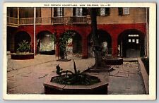 New Orleans, Louisiana - Old French Courtyard - Vintage Postcard - Posted 1936 picture