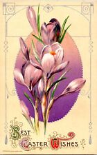 Vintage John Winsch Art Nouveau, Flowers, Easter Lillies Antique Easter Postcard picture