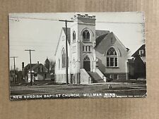 Postcard RPPC Willmar MN Minnesota Swedish Baptist Church Vintage Real Photo PC picture