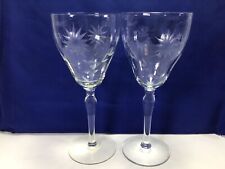 T51 Vintage Antique Circa 1940's Crystal Clear Stemmed Wine Glass picture