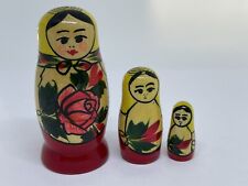 Ukrainian 3” Hand Painted Wooden Nesting Dolls (3) picture