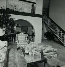 Home Interior 70s Decor Stairs Chair Arch Vintage B&W Photograph Snapshot 8 x 10 picture