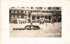 UP Ishpeming MI RPPC 1930s WINTER @ MINING CO. NAMED MATHER INN opened 1932 picture