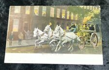 c1905  GOING TO THE FIRE HORSE DRAWN TANKER FIREMEN ANTIQUE POSTCARD picture