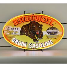 Bruinoil Bruin Gasoline Man Cave Neon Light Sign 30