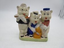 Vintage 1930's Disney *THREE LITTLE PIGS BISQUE TOOTHBURSH HOLDER/FIGUINE* picture