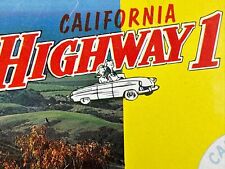 1959 California Highway One Morro Bay Bixby Creek Bridge Postcard Fold Out picture