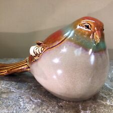 FAT BIRD Dove CERAMIC porcelain ￼FIGURINE Pottery Sculpture Hand Painted Brown picture