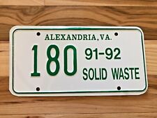 Alexandria Virginia Solid Waste License Plate picture