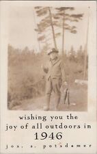 Joy of All Outdoors,Jos.S.Potsdamer,Fishing 1945 RPPC Philadelphia Postcard picture