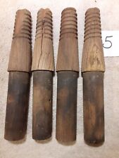 Lot of 4 Old Time Threaded Wood Insulators Pegs Telephone Pole Barn Building 5 picture
