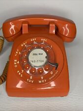 Vintage Orange ITT Telephone Rotary Dial Desk Retro Decor Rare Tested WORKS picture
