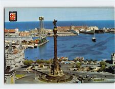 Postcard Christopher Columbus Monument and Harbour Barcelona Spain picture