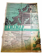 WWII Newsmap April 23, 1945 Armed Service Wall Map & Photos Original Vol IV WAC picture