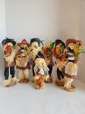 Lot Of 7 Scarecrow On A Stick Thanksgiving Halloween Figure Decorations  picture
