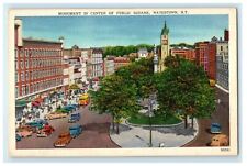 c1940's Monument In Center Of Public Square Cars Watertown New York NY Postcard picture