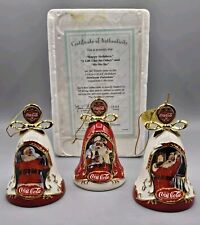 Coca-Cola Bradford Editions SANTA CLAUS Christmas Bell Ornaments w/COA #39444 picture