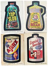 4- Vintage 1970s Wacky Packages Ajerx Top Slob Mr Mean Liquid Bomber picture