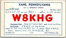 1936 QSL Radio Card Code W8KHG Kane Pennsylvania Amateur Station Posted Postcard picture