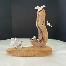 Vintage Handcrafted Driftwood Seagull Sculpture Figurine picture