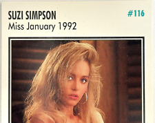 1993 Playboy Auto Card ~ SUZI SIMPSON Auto/Signed ~ Miss JAN 1992 picture