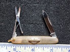 Vintage 12k Gold Filled Cyanamid Advertising Pocket Knife Watch Fob Scissors  picture