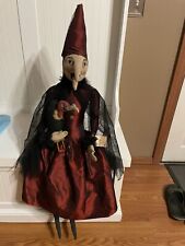 Retired Joe Spencer Gathered Traditions Halloween Veronika Witch Folk Art Doll picture