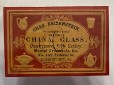 1865 China Glass Wholesale Dealer Advertising Trade Card Charles Reizenstein picture