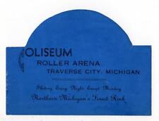 TRAVERSE CITY MICHIGAN*COLISEUM ARENA*VINTAGE ROLLER SKATING DECAL STICKER picture