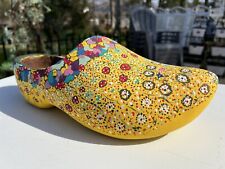 Vintage Wood Shoe Clog Hand Painted & Carved Wall Decoration Fun Colors picture
