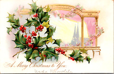 C 1910 A Merry Christmas To You Postcard Church Roman Column Window Raphael Tuck picture