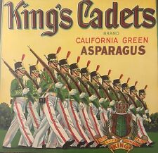 Antique Vintage King's Cadets Crate Label, Clarksburg, CA 1930s Soldiers picture