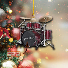 Personalized Custom Text Red Drum Set Custom Shape Ornament picture
