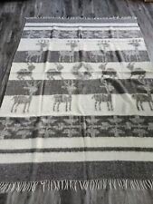 Vintage Hamd Woven Guatemalan Blanket Neitral Colors Deer & Rabbits picture