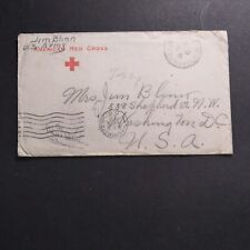 Censered WW1 Soldier's Mail Cover From 1918. Red Cross Contributed Stationary..  picture