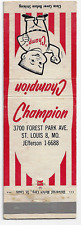 Champion Concrete Finishing Equipment St Louis 8 MO FS Empty Matchbook cover picture
