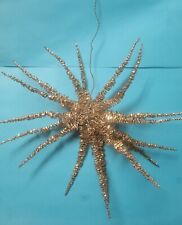Antique German Tinsel Wire Wrapped Gold Christmas Star Ornament  picture