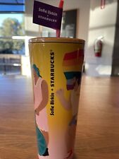 NEW Starbucks Sofie Birkin 2024 Yellow Summer Graphic SS Cold Cup Tumbler picture
