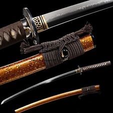 Hazuya Polished Hawk Tsuba Japanese KATANA Sword T10 Steel Choji Clay Tempered picture