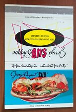 Matchcover USA Jerry's Sub Shoppe Wheaton Maryland picture
