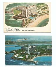 2 San Juan Puerto Rico Postcards Caribe Hilton Hotel Vintage picture