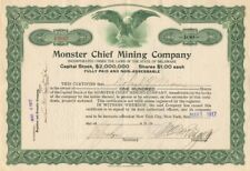 Monster Chief Mining Co. - Stock Certificate - Mining Stocks picture