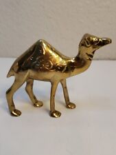 Vintage Handcrafted Brass Camel Figurine Statue Decorative  Made In India 4”x4” picture