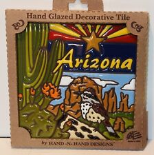 Earthtones - Hand N Hand Designs- Arizona  Decorative Tile - Bird - Cactus-- New picture