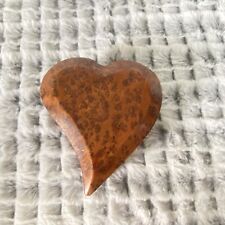 Wooden Handmade Heart Shaped Jewelry Trinket Box Carved Keepsake picture