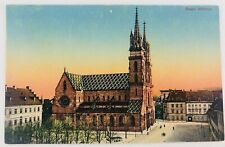 Vintage Basel Switzerland Basel Munster Minster Cathedral Postcard  picture