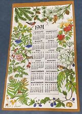 Vtg 1991 Calendar Banner Flowers, Birds Reminisce Crafting Repurpose Collectible picture