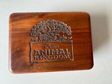 Vintage Disney's Animal Kingdom Wooden Trinket Jewelry Box Green Felt picture