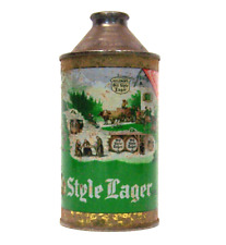 Old Style Lager empty cone top beer can picture